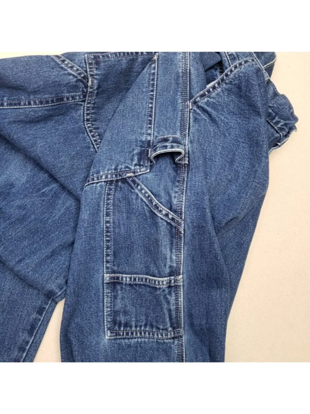 Levi's Silver Tab Mens Carpenter Cargo Wide Leg Relaxed Blue Jeans 34/34 VTG Y2K